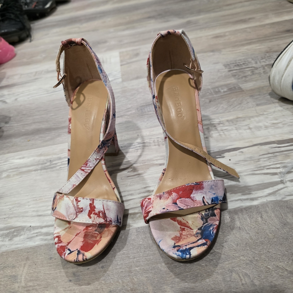 Colorful Floral Women's Heels